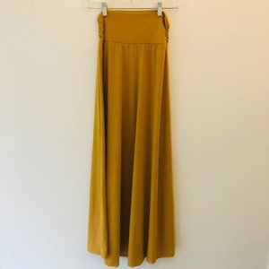 Long Yellow Maxi Skirt Jersey Knit